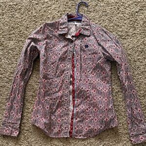 Cinch Men's Red and Black Geometric Button Down Shirt